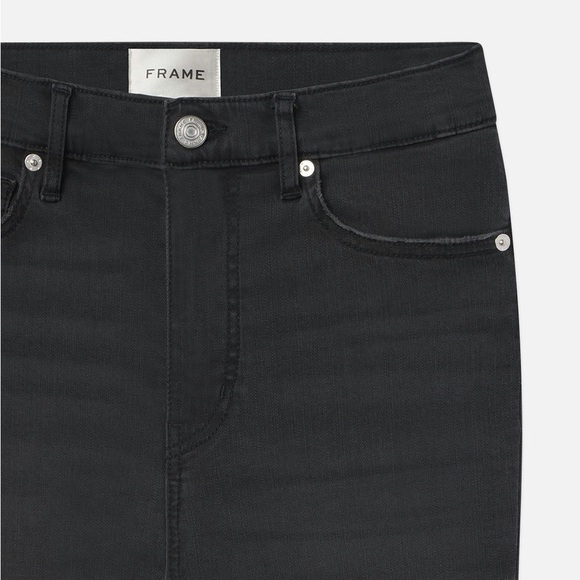FRAME Le Sleek Straight Jeans In Kerry Dark Grey Black Luxury NWT - Picture 5 of 15